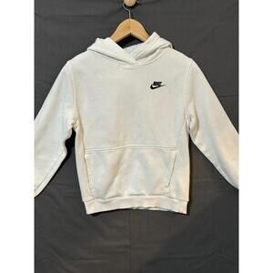 Nike Hoodie Kids large White Pullover Sweatshirt Swoosh Logo